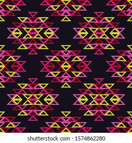 Ethnic boho seamless background. Tribal pattern. Folk motif. Vector illustration for web design or print.