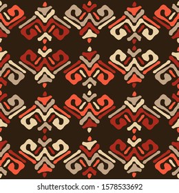 Ethnic boho seamless background. Tribal pattern. Folk motif. Vector illustration for web design or print.