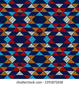 Ethnic boho seamless background. Tribal pattern. Folk motif. Vector illustration for web design or print.
