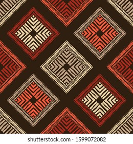 Ethnic boho seamless background. Tribal pattern. Folk motif. Vector illustration for web design or print.