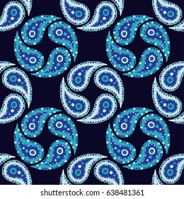 Ethnic boho seamless Paisley pattern. Retro motif.
