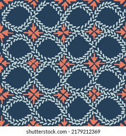 Ethnic boho seamless pattern. Abstract geometric background. Horizontal decorative circles print. Folk oriental motif. 