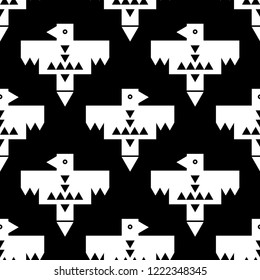 Ethnic boho seamless pattern. Birds. Traditional ornament. Tribal pattern. Folk motif. Can be used for wallpaper, textile, invitation card, wrapping, web page background.