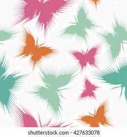 Ethnic boho seamless pattern with butterflies. Print. Repeating background. Cloth design, wallpaper.