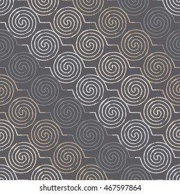 Ethnic boho seamless pattern with curls. Print. Repeating background. Cloth design, wallpaper.