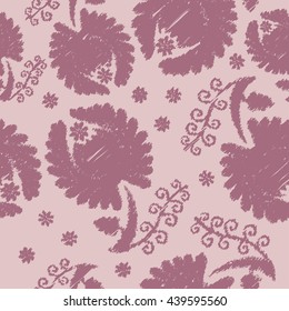 Ethnic boho seamless pattern with decorative flowers. Print. Cloth design, wallpaper.