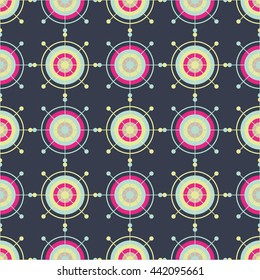 Ethnic boho seamless pattern with decorative snowflakes. Print. Repeating background. Cloth design, wallpaper.