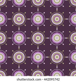 Ethnic boho seamless pattern with decorative snowflakes. Print. Repeating background. Cloth design, wallpaper.