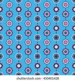 Ethnic boho seamless pattern with decorative flowers. Print. Cloth design, wallpaper.