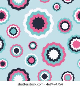 Ethnic boho seamless pattern with decorative flowers. Print. Cloth design, wallpaper.