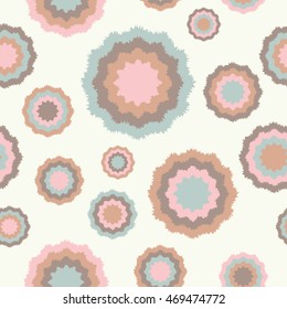 Ethnic boho seamless pattern with decorative flowers. Print. Cloth design, wallpaper.