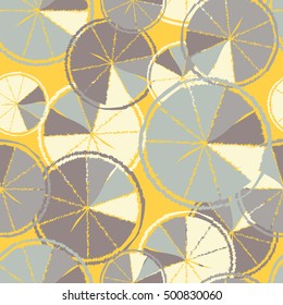 Ethnic boho seamless pattern with decorative oranges. Tropical fruits. Print. Repeating background. Cloth design, wallpaper.