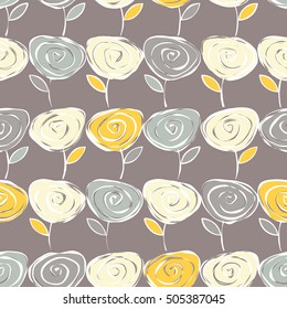 Ethnic boho seamless pattern with decorative flowers. Print. Cloth design, wallpaper.