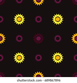 Ethnic boho seamless pattern. Decorative sunflowers. Scribble texture. Retro motif. Textile rapport.