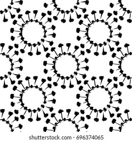 Ethnic boho seamless pattern. Decorative sun. Scribble texture. Retro motif. Textile rapport.