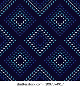 Ethnic boho seamless pattern. Embroidery on fabric. Scribble texture. Folk motif. Textile rapport.