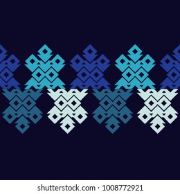 Ethnic boho seamless pattern. Embroidery on fabric. Scribble texture. Folk motif. Textile rapport.