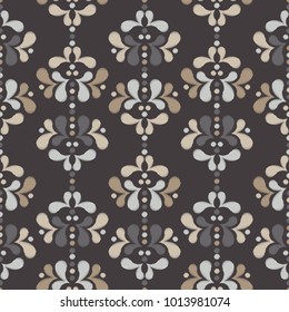 Ethnic boho seamless pattern. Embroidery on fabric. Scribble texture. Folk motif. Textile rapport.