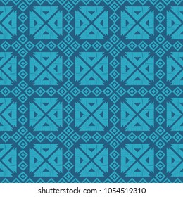 Ethnic boho seamless pattern. Embroidery on fabric. Tribal pattern. Folk motif. Textile rapport.