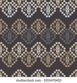Ethnic boho seamless pattern. Embroidery on fabric. Tribal pattern. Folk motif. Textile rapport.