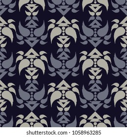Ethnic boho seamless pattern. Embroidery on fabric. Folk motif. Textile rapport.