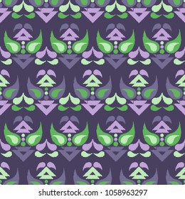 Ethnic boho seamless pattern. Embroidery on fabric. Folk motif. Textile rapport.