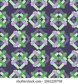 Ethnic boho seamless pattern. Embroidery on fabric. Scribble texture. Folk motif. Textile rapport.