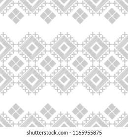 Ethnic boho seamless pattern. Embroidery. Traditional ornament. Geometric background. Tribal pattern. Folk motif. Textile rapport.