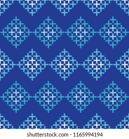 Ethnic boho seamless pattern. Embroidery. Traditional ornament. Geometric background. Tribal pattern. Folk motif. Textile rapport.