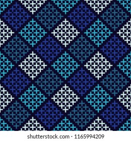 Ethnic boho seamless pattern. Embroidery. Traditional ornament. Geometric background. Tribal pattern. Folk motif. Textile rapport.