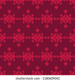 Ethnic boho seamless pattern. Embroidery. Traditional ornament. Geometric background. Tribal pattern. Folk motif. Textile rapport.