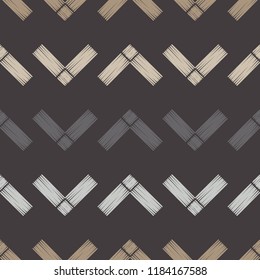 Ethnic boho seamless pattern. Embroidery. Traditional ornament. Geometric background. Tribal pattern. Folk motif. Textile rapport.