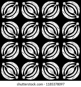 Ethnic boho seamless pattern. Embroidery. Traditional ornament. Geometric background. Tribal pattern. Folk motif. Can be used for wallpaper, textile, invitation card, wrapping, web page background.