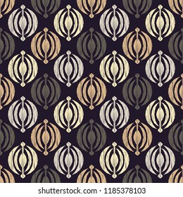 Ethnic boho seamless pattern. Embroidery. Traditional ornament. Geometric background. Tribal pattern. Folk motif. Can be used for wallpaper, textile, invitation card, wrapping, web page background.