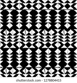 Ethnic boho seamless pattern. Embroidery on fabric. Traditional ornament. Tribal pattern. Folk motif. Can be used for wallpaper, textile, invitation card, wrapping, web page background.
