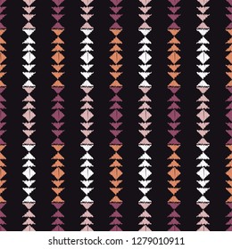 Ethnic boho seamless pattern. Embroidery on fabric. Traditional ornament. Tribal pattern. Folk motif. Can be used for wallpaper, textile, invitation card, wrapping, web page background.