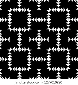 Ethnic boho seamless pattern. Embroidery on fabric. Traditional ornament. Tribal pattern. Folk motif. Can be used for wallpaper, textile, invitation card, wrapping, web page background.