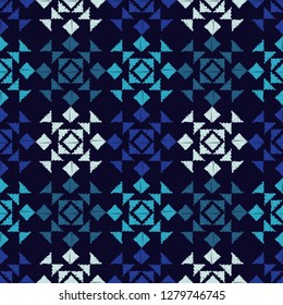 Ethnic boho seamless pattern. Embroidery on fabric. Traditional ornament. Tribal pattern. Folk motif. Can be used for wallpaper, textile, invitation card, wrapping, web page background.