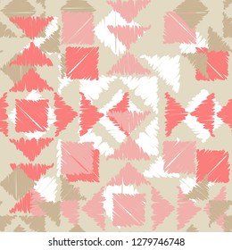 Ethnic boho seamless pattern. Embroidery on fabric. Traditional ornament. Tribal pattern. Folk motif. Can be used for wallpaper, textile, invitation card, wrapping, web page background.
