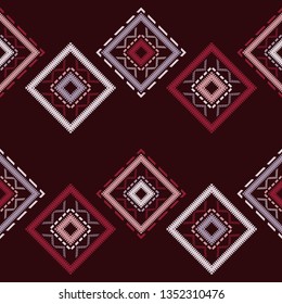 Ethnic boho seamless pattern. Embroidery stitch. Patchwork texture. Weaving. Traditional ornament. Tribal pattern. Folk motif. Can be used for wallpaper, textile, invitation card, wrapping, web page.