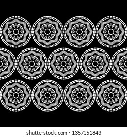 Ethnic boho seamless pattern. Embroidery on fabric. Patchwork texture. Weaving. Traditional ornament. Tribal pattern. Folk motif. Can be used for wallpaper, textile, invitation card, wrapping, web.