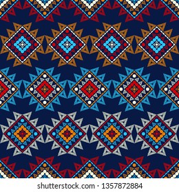 Ethnic boho seamless pattern. Embroidery on fabric. Patchwork texture. Weaving. Traditional ornament. Tribal pattern. Folk motif. Can be used for wallpaper, textile, invitation card, wrapping, web.