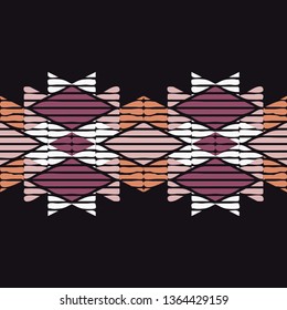 Ethnic boho seamless pattern. Embroidery on fabric. Patchwork texture. Weaving. Traditional ornament. Tribal pattern. Folk motif. Can be used for wallpaper, textile, invitation card, wrapping, web.