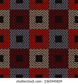 Ethnic boho seamless pattern. Embroidery on fabric. Patchwork texture. Weaving. Traditional ornament. Tribal pattern. Folk motif. Can be used for wallpaper, textile, invitation card, wrapping, web.