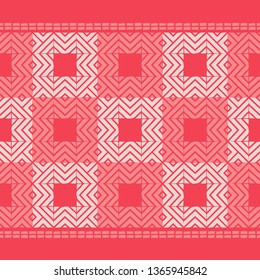 Ethnic boho seamless pattern. Embroidery on fabric. Patchwork texture. Weaving. Traditional ornament. Tribal pattern. Folk motif. Can be used for wallpaper, textile, invitation card, wrapping, web.