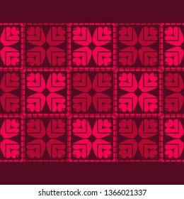 Ethnic boho seamless pattern. Embroidery on fabric. Patchwork texture. Weaving. Traditional ornament. Tribal pattern. Folk motif. Can be used for wallpaper, textile, invitation card, wrapping, web.