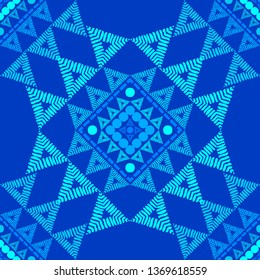 Ethnic boho seamless pattern. Embroidery on fabric. Patchwork texture. Weaving. Traditional ornament. Tribal pattern. Folk motif. Can be used for wallpaper, textile, invitation card, wrapping, web.