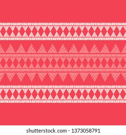 Ethnic boho seamless pattern. Embroidery on fabric. Patchwork texture. Weaving. Traditional ornament. Tribal pattern. Folk motif. Can be used for wallpaper, textile, invitation card, wrapping, web.