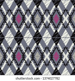 Ethnic boho seamless pattern. Embroidery on fabric. Patchwork texture. Weaving. Traditional ornament. Tribal pattern. Folk motif. Can be used for wallpaper, textile, invitation card, wrapping, web.