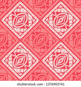 Ethnic boho seamless pattern. Embroidery on fabric. Patchwork texture. Weaving. Traditional ornament. Tribal pattern. Folk motif. Can be used for wallpaper, textile, invitation card, wrapping, web.